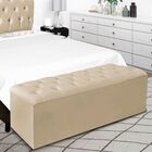 Calçadeira Baú Recamier 140 Cm Bianca Veludo Bege