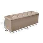 Calçadeira Baú Recamier 140 Cm Daiana Linho Bege Escuro