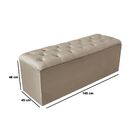 Calçadeira Baú Recamier 140 Cm Emilia Suede Bege Escuro
