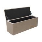 Calçadeira Baú Recamier 140 Cm Emilia Suede Bege Escuro