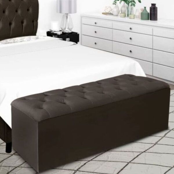 Calçadeira Baú Recamier 140 Cm Emilia Suede Marrom