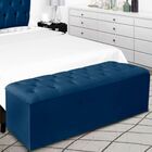 Calçadeira Baú Recamier 140 Cm Emilia Veludo Azul