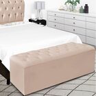 Calçadeira Baú Recamier 160 Cm Bianca Veludo Rosé