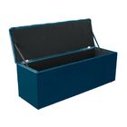 Calçadeira Baú Recamier 160 Cm Diana Veludo Azul