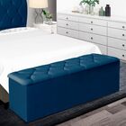 Calçadeira Baú Recamier 160 Cm Diana Veludo Azul