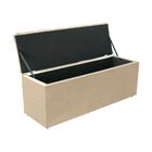 Calçadeira Baú Recamier 195 Cm Bianca Suede Bege Claro