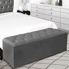 Calçadeira Baú Recamier 195 Cm Bianca Suede Cinza