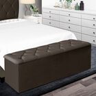 Calçadeira Baú Recamier 195 Cm Daiana Suede Marrom