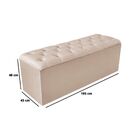 Calçadeira Baú Recamier 195 Cm Emilia Veludo Rosé