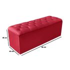 Calçadeira Baú Recamier 90 Cm Bianca Veludo Vermelho