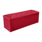 Calçadeira Baú Recamier 90 Cm Diana Veludo Vermelho