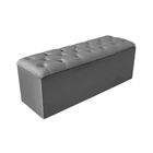 Calçadeira Baú Recamier 90 Cm Emilia Linho Cinza Escuro
