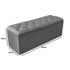 Calçadeira Baú Recamier 90 Cm Emilia Linho Cinza Escuro