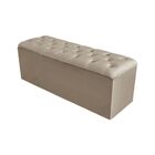 Calçadeira Baú Recamier 90 Cm Emilia Suede Bege Escuro