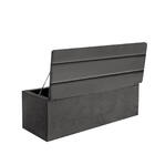 Calçadeira Baú Recamier Casal 140cm Argentina Courino Cinza E