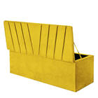 Calçadeira Baú Recamier Casal 140cm Bélgica Courino Amarelo -