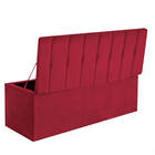 Calçadeira Baú Recamier Casal 140cm Kiara Courino Vermelho -