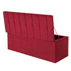 Calçadeira Baú Recamier Casal 140cm Kiara Courino Vermelho -