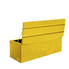 Calçadeira Baú Recamier King 190cm Argentina Suede Amarelo -