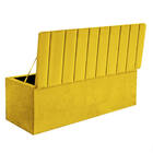 Calçadeira Baú Recamier King 190cm Carla Suede Amarelo - D A