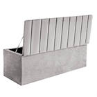 Calçadeira Baú Recamier King 190cm Carla Suede Cinza Claro -