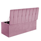 Calçadeira Baú Recamier King 190cm Kiara Suede Rosa - D A Dec