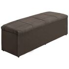 Calçadeira Baú Recamier King 193 Cm Raissa Suede Marom