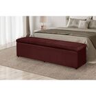 Calçadeira Baú Recamier Queen 158 Cm Helena Suede Bordô