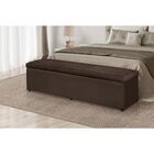 Calçadeira Baú Recamier Queen 158 Cm Helena Suede Marrom