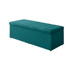 Calçadeira Baú Recamier Queen 158 Cm Vitória Suede Azul Tiffa