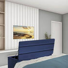 Calçadeira Baú Recamier Queen 160cm Argentina Suede Azul Mari