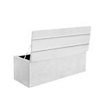 Calçadeira Baú Recamier Queen 160cm Argentina Suede Branco -