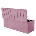 Calçadeira Baú Recamier Queen 160cm Bélgica Courino Rosa - D
