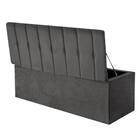 Calçadeira Baú Recamier Queen 160cm Kiara Suede Cinza Escuro