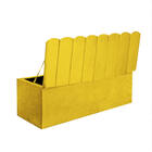 Calçadeira Baú Recamier Solteiro 100cm Alanis Suede Amarelo -