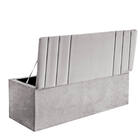 Calçadeira Baú Recamier Solteiro 100cm Grécia Suede Cinza Cla
