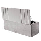 Calçadeira Baú Recamier Solteiro 100cm Grécia Suede Cinza Cla