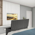 Calçadeira Baú Recamier Solteiro 100cm Grécia Suede Cinza Esc