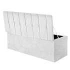 Calçadeira Baú Recamier Solteiro 90cm Kiara Suede Branco - D