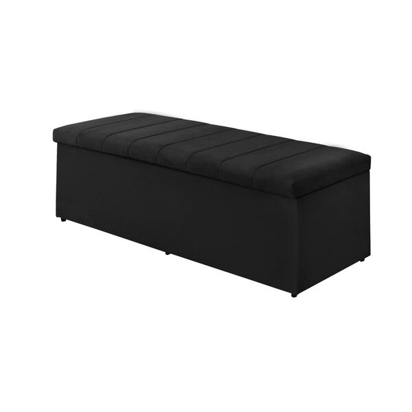 Calçadeira Baú Recamier Viúva 120 Cm Vitória Suede Preto