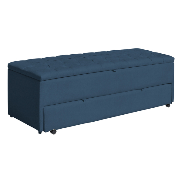 Calçadeira Baú Sapateira Casal 140cm Ayla Suede Capitonê - Es