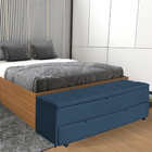 Calçadeira Baú Sapateira Casal 140cm Ayla Suede Capitonê - Es