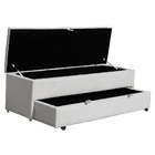 Calçadeira Baú Sapateira Casal 140cm Ayla Veludo Capitonê - E