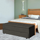 Calçadeira Baú Sapateira Casal 140cm Ayla Veludo Capitonê - E