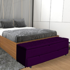 Calçadeira Baú Sapateira Casal 140cm Ayla Veludo Capitonê - E