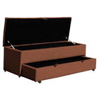 Calçadeira Baú Sapateira Casal 140cm Ayla Veludo Capitonê - E