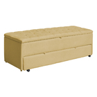 Calçadeira Baú Sapateira Casal Queen 160cm Ayla Suede Capiton