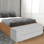 Calçadeira Baú Sapateira Casal Queen 160cm Ayla Suede Capiton