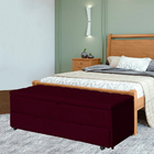 Calçadeira Baú Sapateira Casal Queen 160cm Ayla Suede Capiton