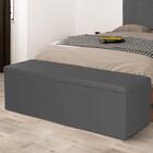 Calçadeira Baú Solteiro 0,90m Berlim Suede Cinza Dal Poz Esto